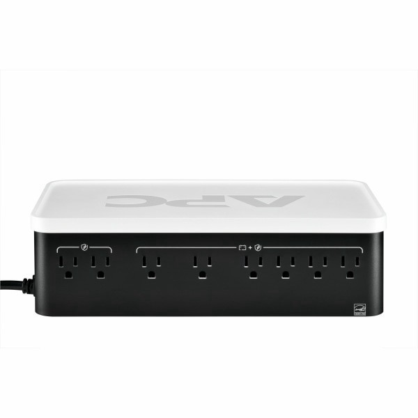 slide 2 of 3, APC Back-UPS, 900VA/540W, Floor/Wall Mount, 120V, 8x NEMA 5-15R outlets, USB Type A + C Ports - Floor/Wall Mountable - 8 Hour Recharge - 120 V Input - 120 V AC Output - Stepped Approximated Sine Wave - USB, 120 ct