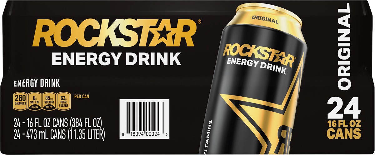 slide 4 of 9, Rockstar Energy Drink, Original, 24 ct