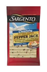 Sargento Creamery Sliced Pepper Jack Natural Cheese, 10 slices