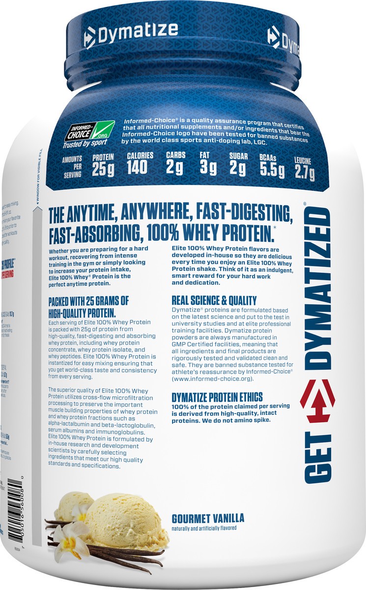 slide 5 of 5, Dymatize 100% Whey Gourmet Vanilla Protein Powder 5 oz, 5 oz