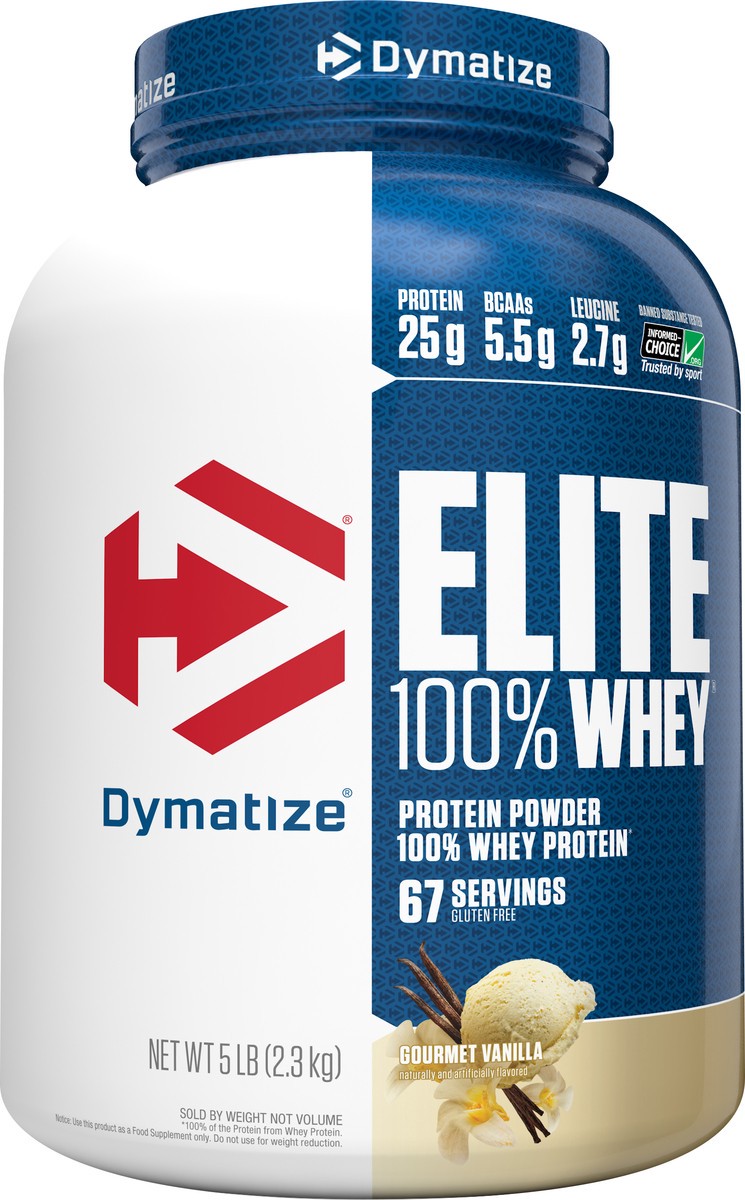 slide 4 of 5, Dymatize 100% Whey Gourmet Vanilla Protein Powder 5 oz, 5 oz