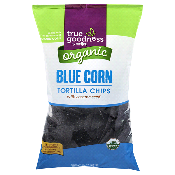 slide 1 of 2, True Goodness Organic Blue Tortilla Chips, 10 oz