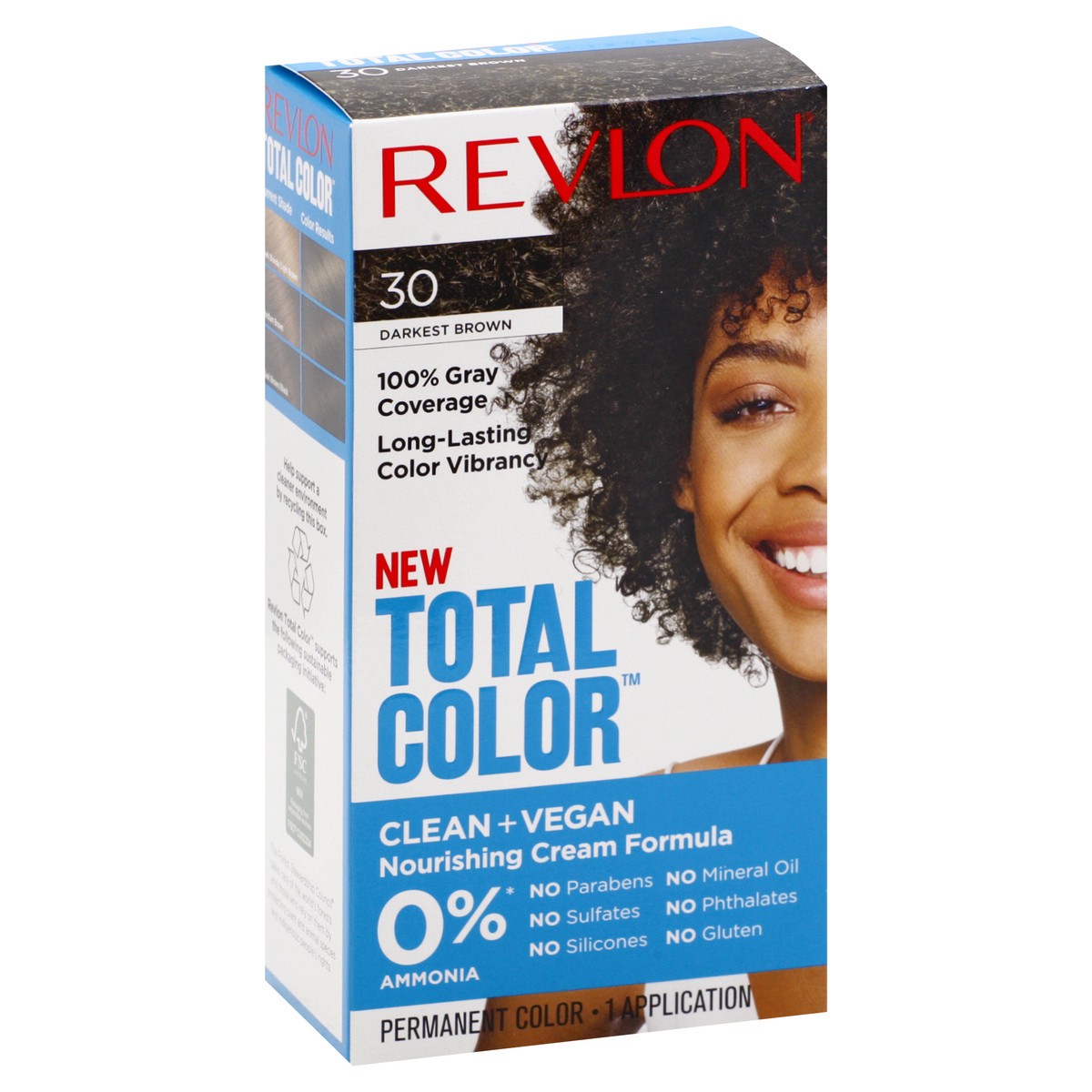 slide 2 of 9, Revlon Total Color Permanent Darkest Brown 30 Hair Color 1 ea, 1 ct