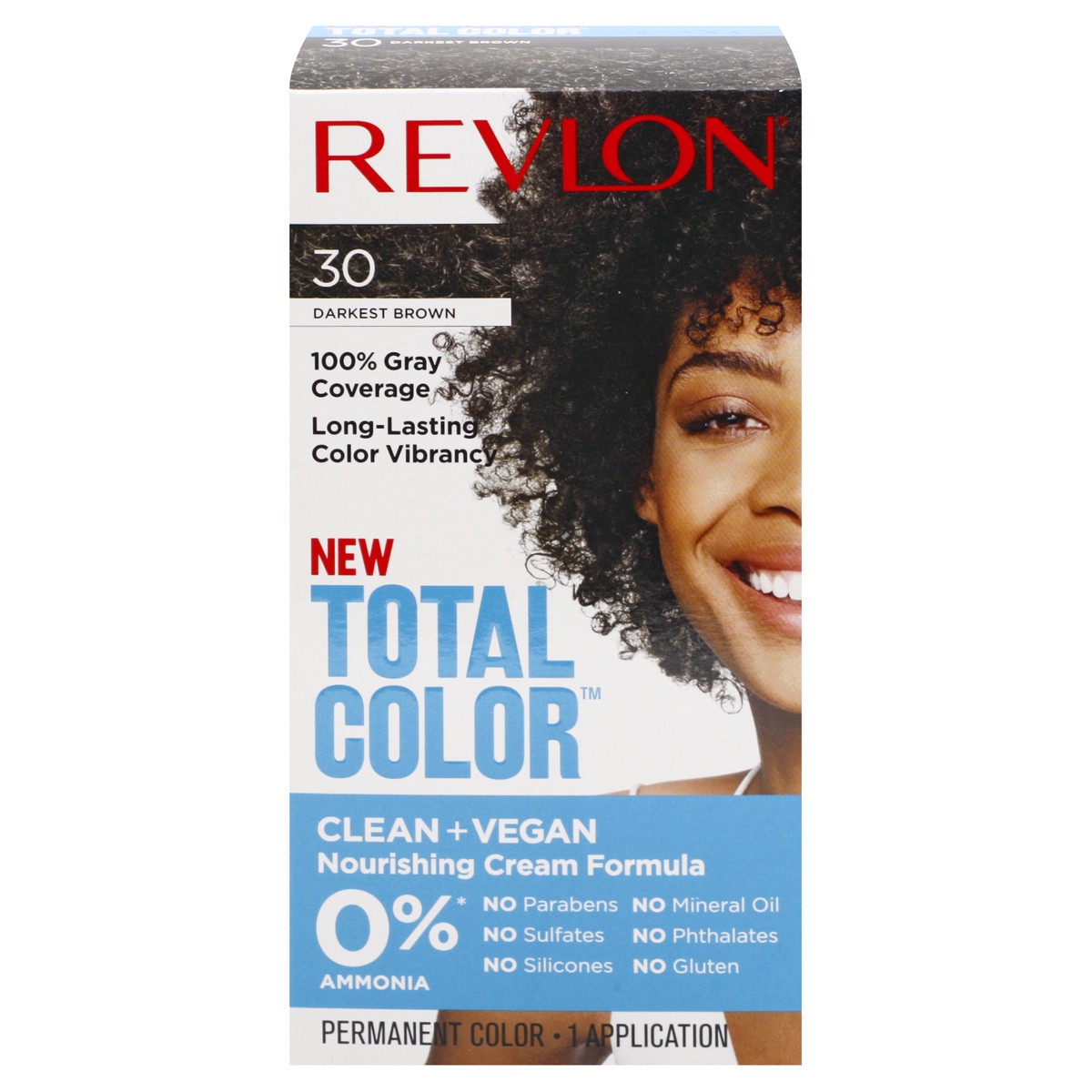 slide 1 of 9, Revlon Total Color Permanent Darkest Brown 30 Hair Color 1 ea, 1 ct