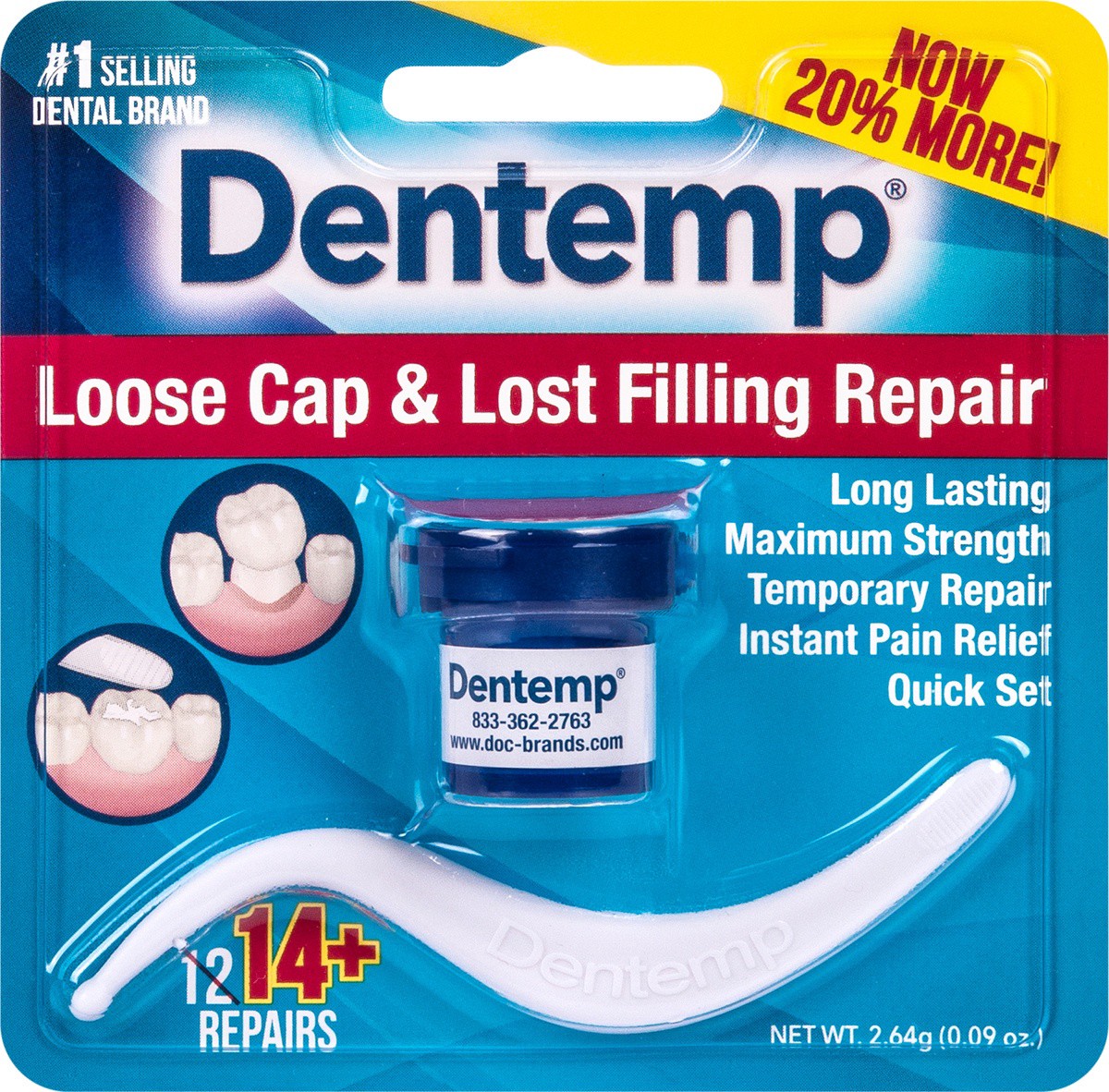 slide 2 of 7, Dentemp Loose Cap & Lost Filling Repair Cement, 0.08 oz