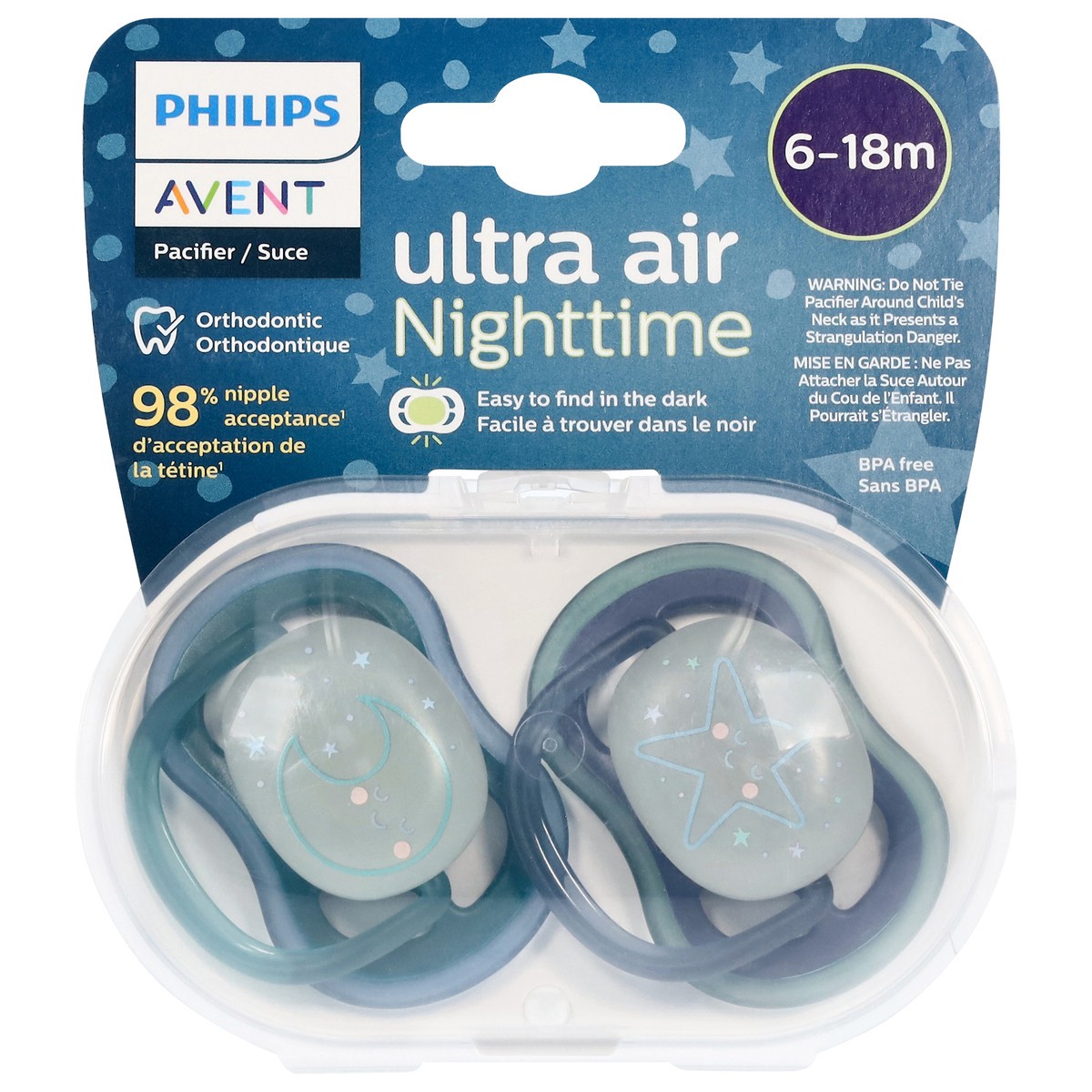slide 4 of 4, Philips Avent 6-18 Months Ultra Air Nighttime Pacifier 1 ea, 1 ct
