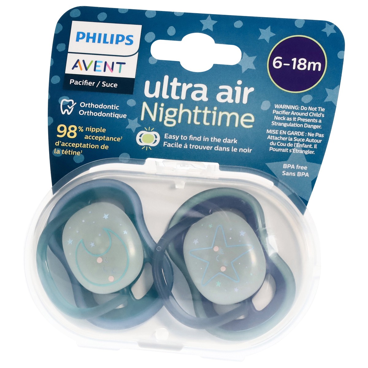 slide 3 of 4, Philips Avent 6-18 Months Ultra Air Nighttime Pacifier 1 ea, 1 ct