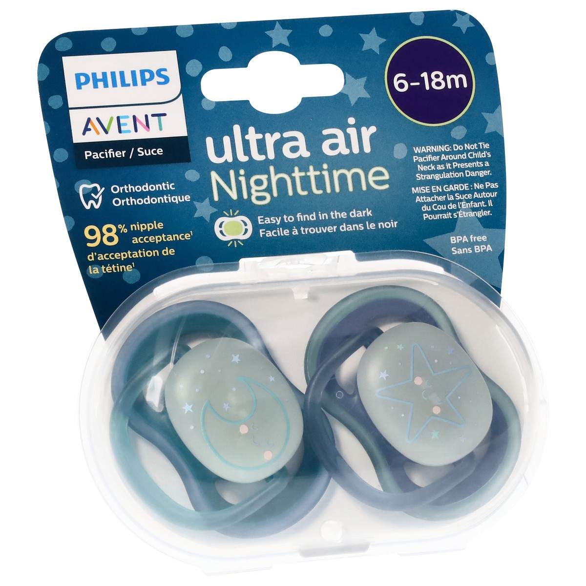 slide 2 of 4, Philips Avent 6-18 Months Ultra Air Nighttime Pacifier 1 ea, 1 ct