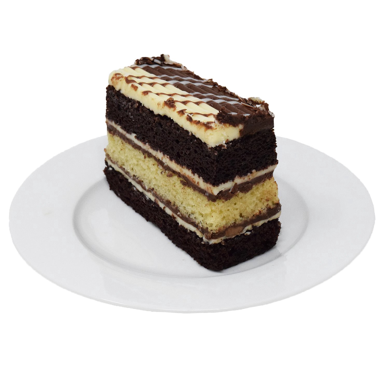 slide 1 of 1, H-E-B Bakery Triple Chocolate Tiger Cake Slice, 1 ct