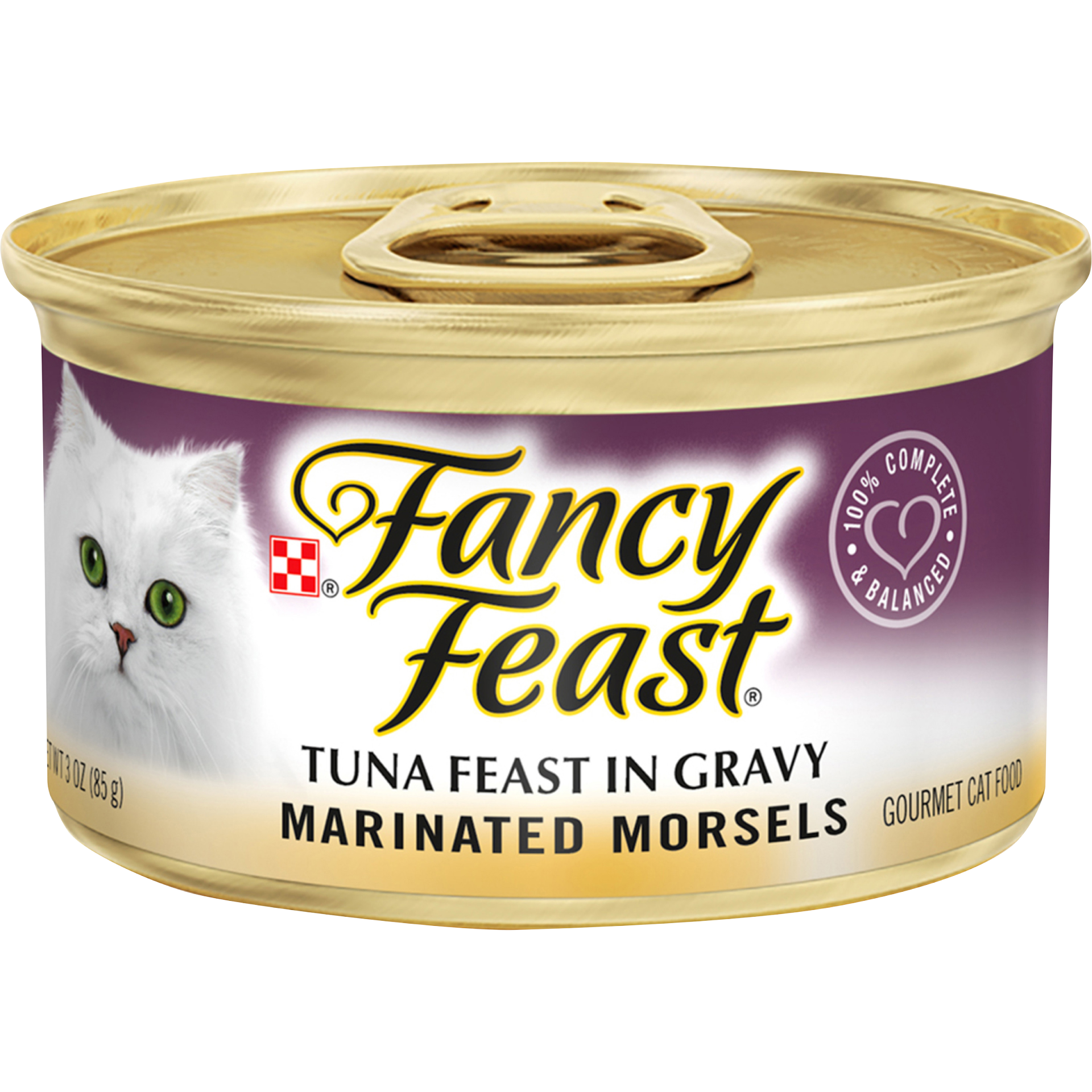 slide 1 of 4, Purina Fancy Feast Marinated Morsels Tuna Feast In Gravy Cat Food, 3 oz