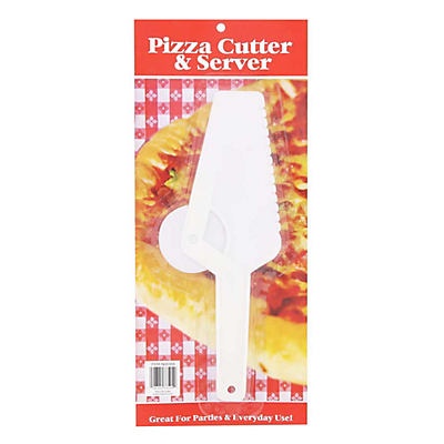 slide 1 of 1, Party Essentials Plastic Pizza Cutter & Server, 1 ct