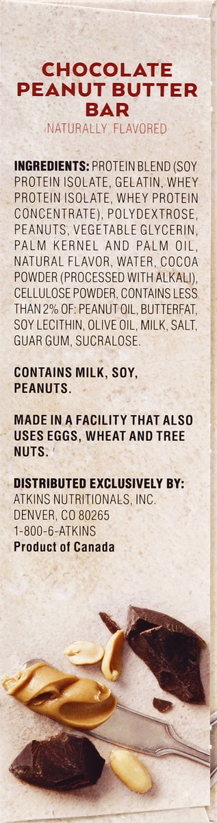 slide 8 of 9, Atkins Chocolate Peanut Butter Meal Bars, 5 ct; 2.1 oz