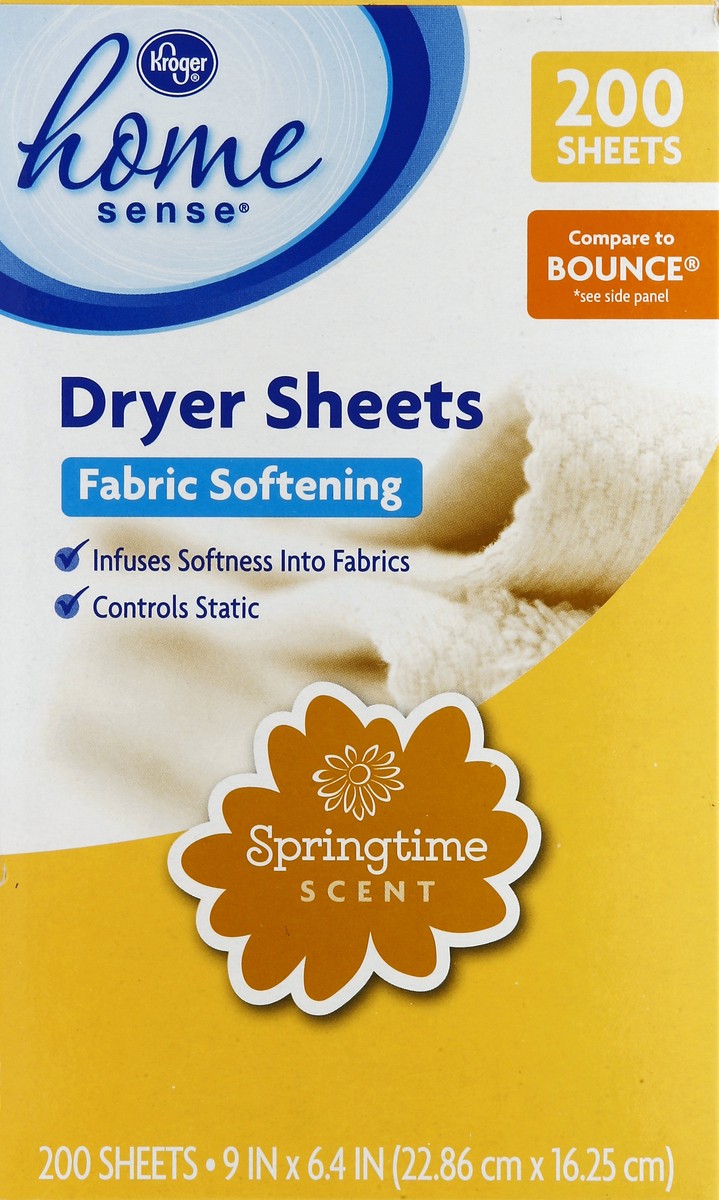 slide 4 of 5, Kroger Home Sense Springtime Dryer Sheets, 200 ct