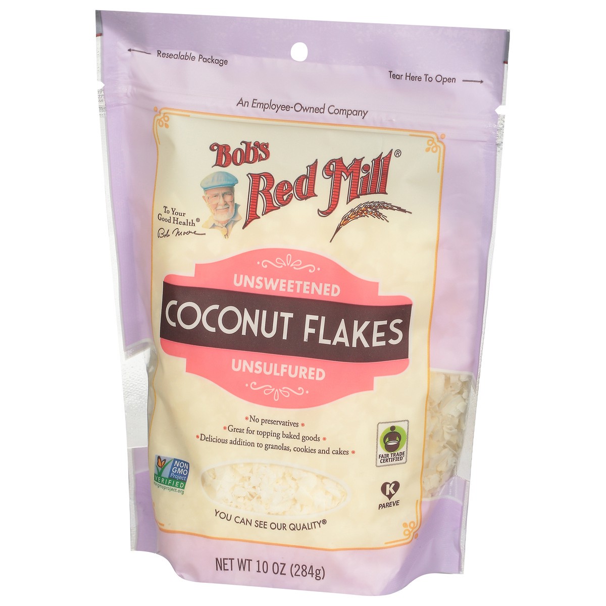 slide 3 of 9, Bob's Red Mill Unsulfured Unsweetened Coconut Flakes 10 oz, 10 oz