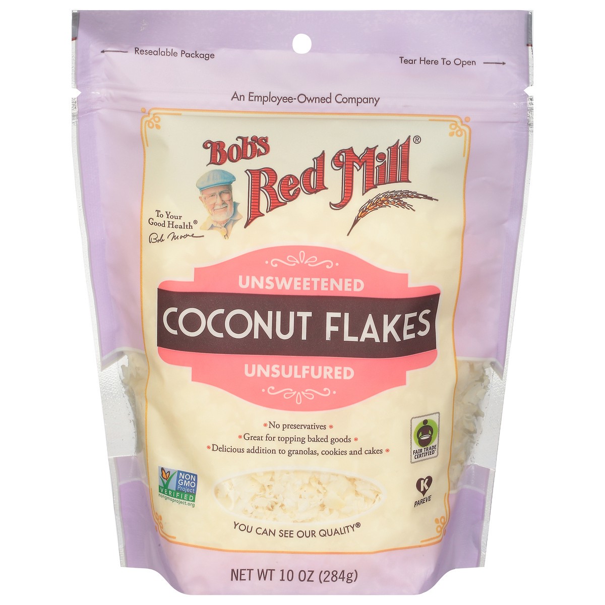 slide 1 of 9, Bob's Red Mill Unsulfured Unsweetened Coconut Flakes 10 oz, 10 oz