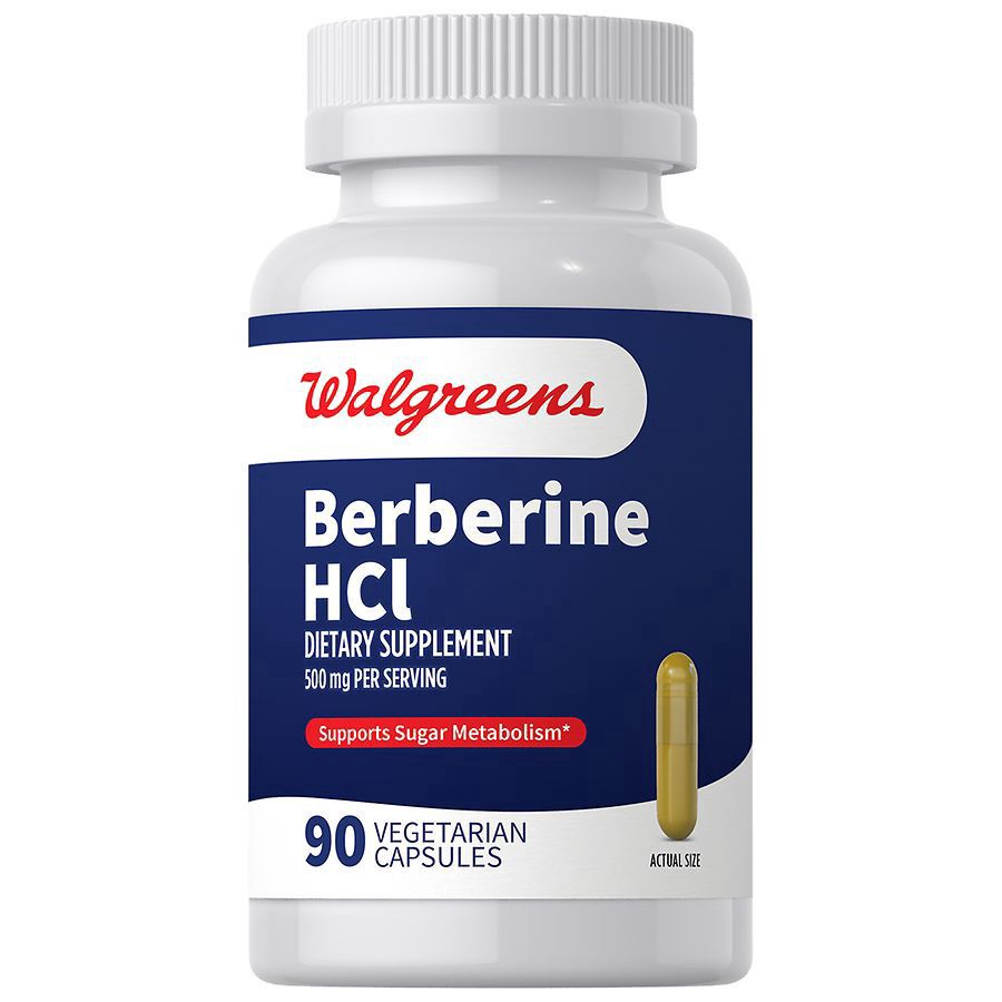 slide 1 of 5, Walgreens Berberine HCI 500 mg Capsules, 90 ct