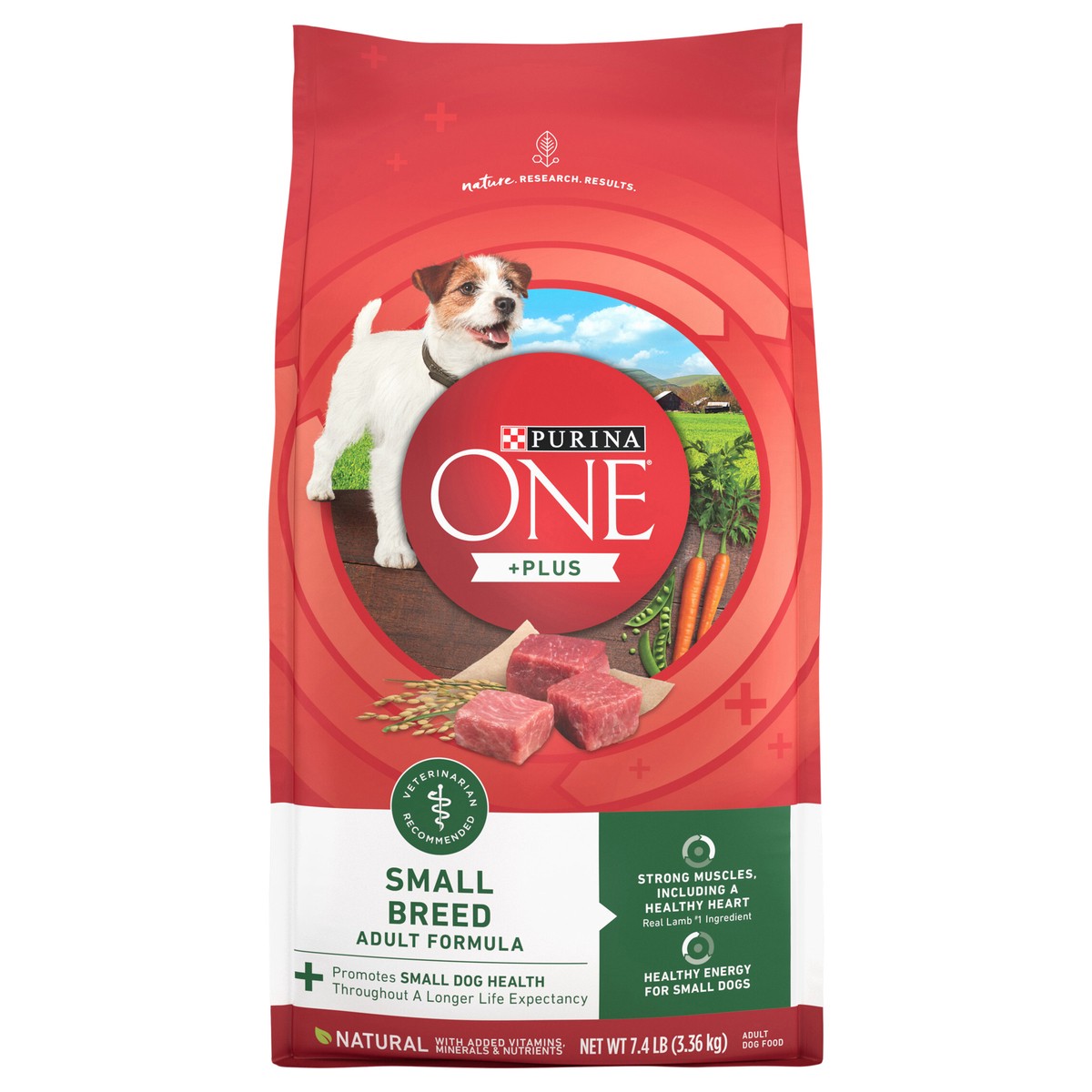 slide 1 of 9, ONE Purina ONE Plus Small Breed Lamb and Rice Formula Dry Dog Food, 7.4 lb