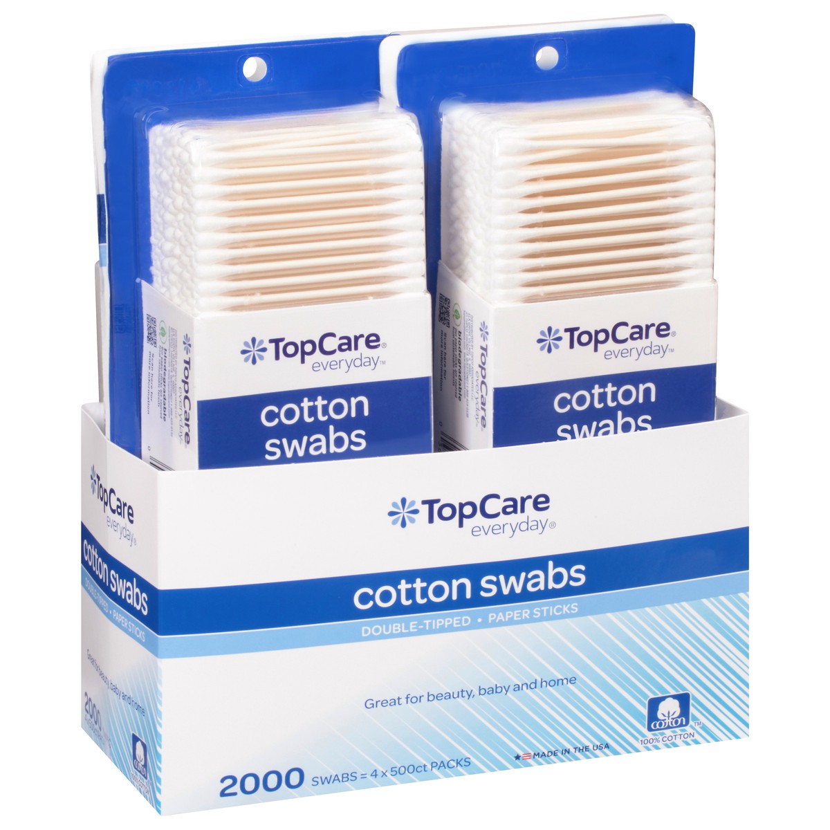 slide 8 of 9, TopCare Everyday Cotton Swabs 4 ea, 4 ct