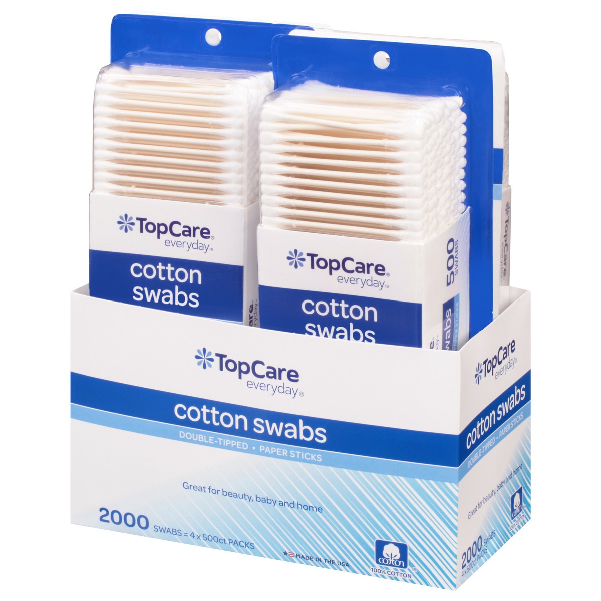 slide 2 of 9, TopCare Everyday Cotton Swabs 4 ea, 4 ct