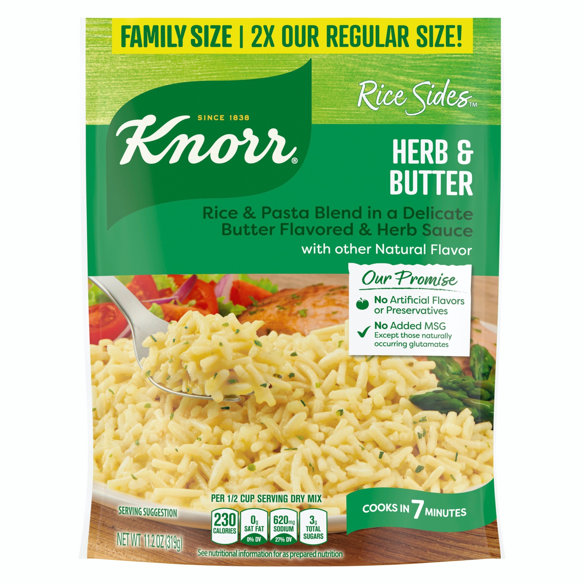 slide 1 of 1, Knorr Family Size Herb Butter Rice Side, 11.2 oz