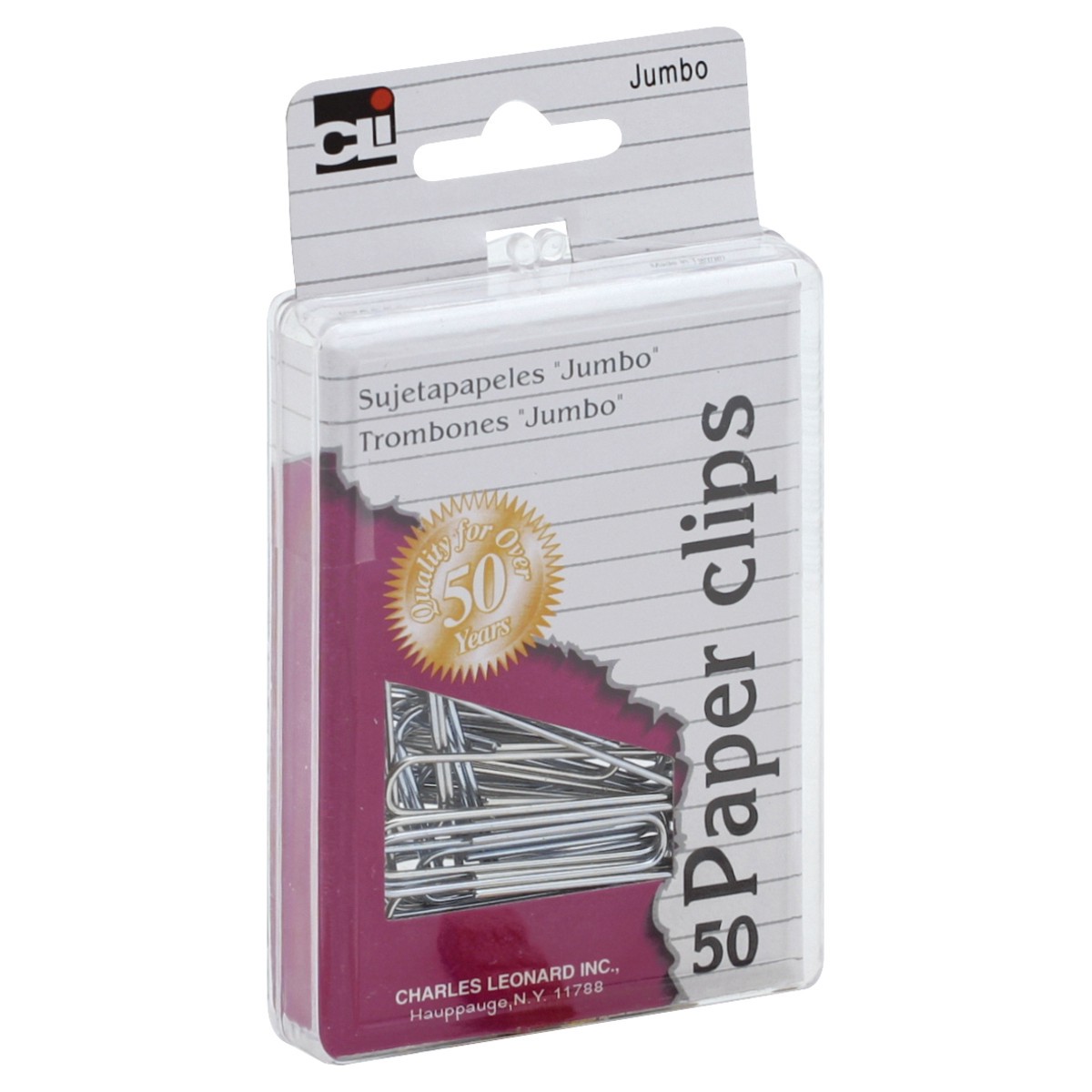 slide 3 of 7, Charles Leonard Paper Clips Jumbo Silver, 