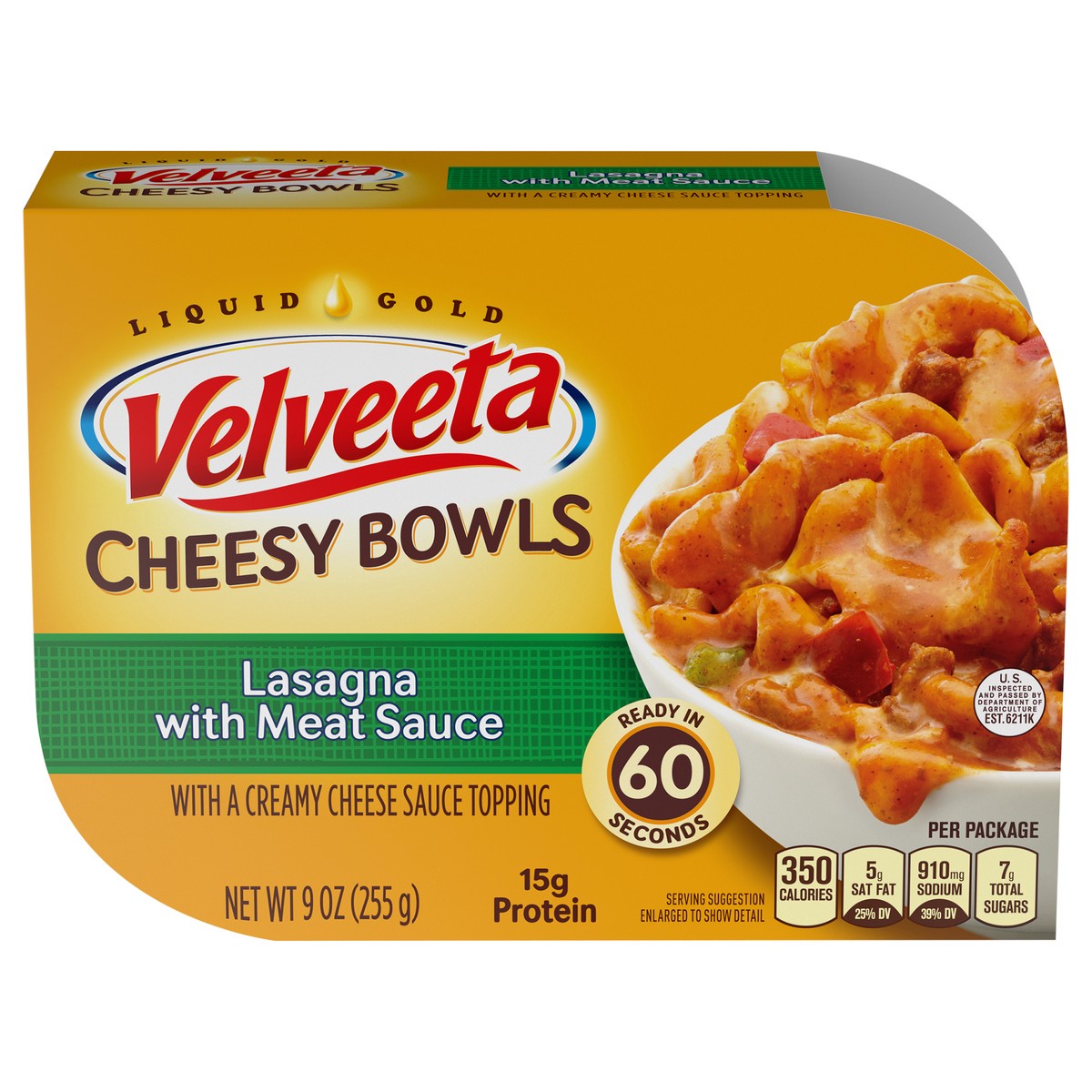 slide 7 of 11, Velveeta Cheesy Bowls Lasagna with Meat Sauce Microwave Meal, 9 oz Tray, 9 oz