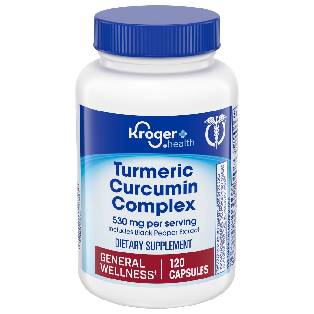 slide 3 of 4, Kroger Turmeric Curcumin Complex Dietary Supplement Capsules 530Mg, 120 ct