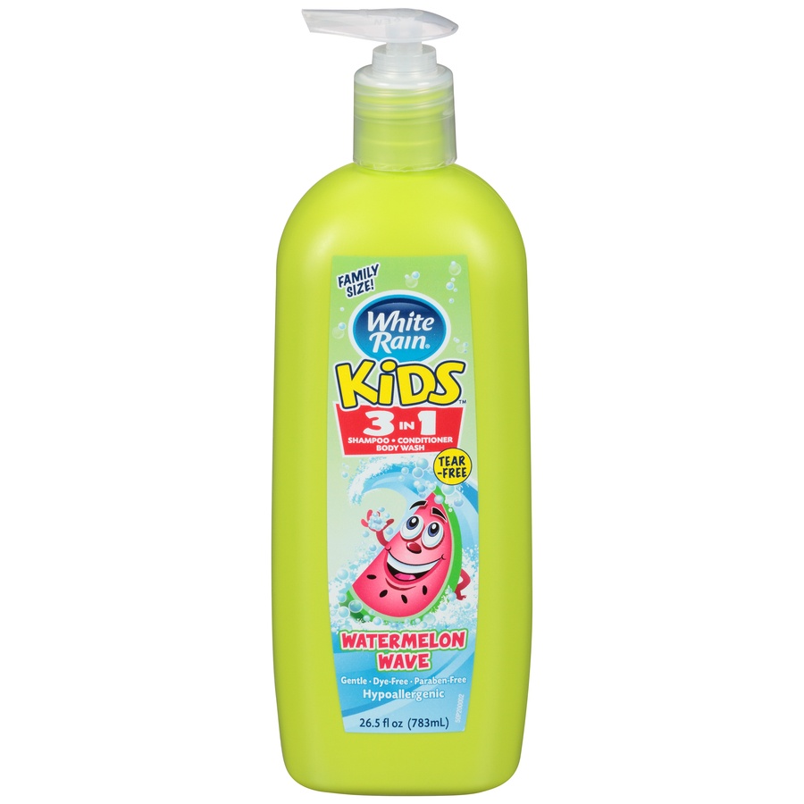 slide 1 of 1, White Rain Kids 3 In 1 Shampoo + Conditioner Watermelon Wave, 26.5 fl oz