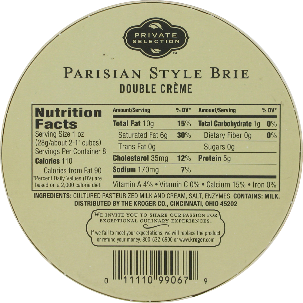 slide 2 of 2, Private Selection Double Creme Parisian Style Brie, 8 oz