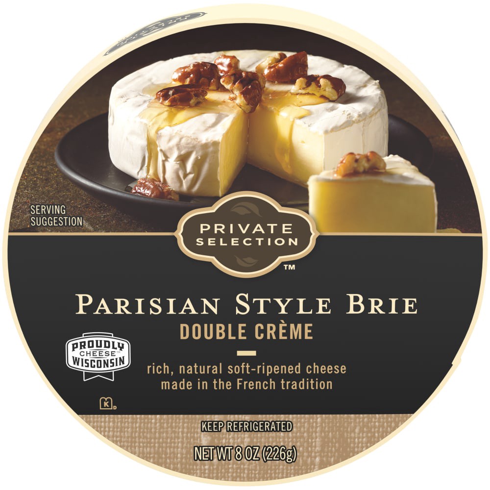 slide 1 of 2, Private Selection Double Creme Parisian Style Brie, 8 oz