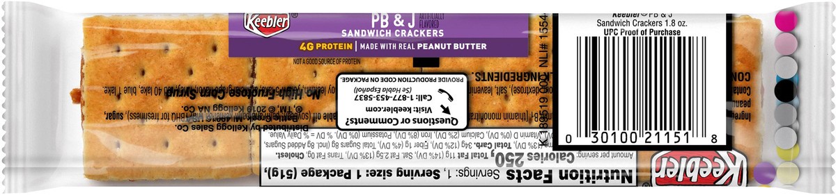 slide 4 of 7, Keebler Big Snack Pack PB & J Sandwich Crackers 1.8 oz, 1.8 oz