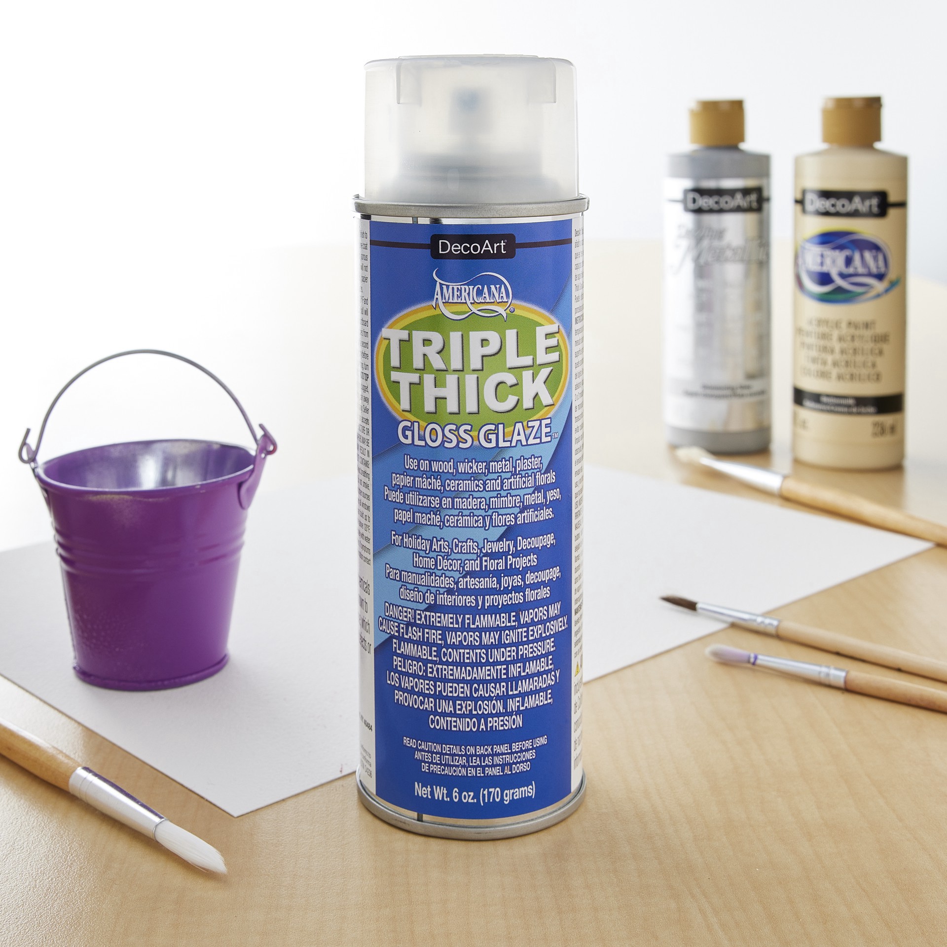 slide 2 of 2, Decoart Triple Thick Gloss Glaze Spray, 6 oz