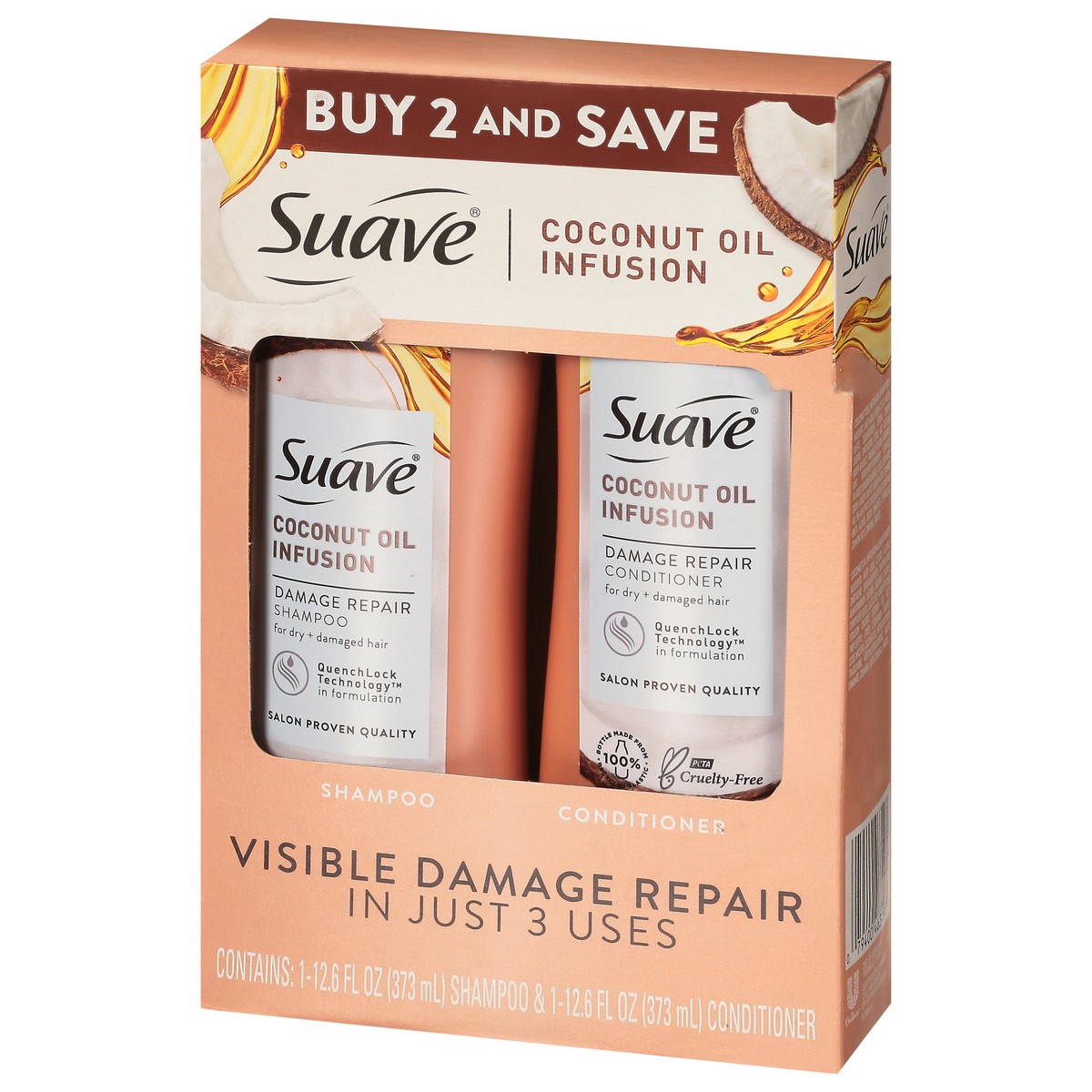 slide 2 of 12, Suave Professionals Coconut Oil Infusion Damage Repair Shampoo & Conditioner - 25.2 fl oz/2ct, 2 ct; 12.6 oz