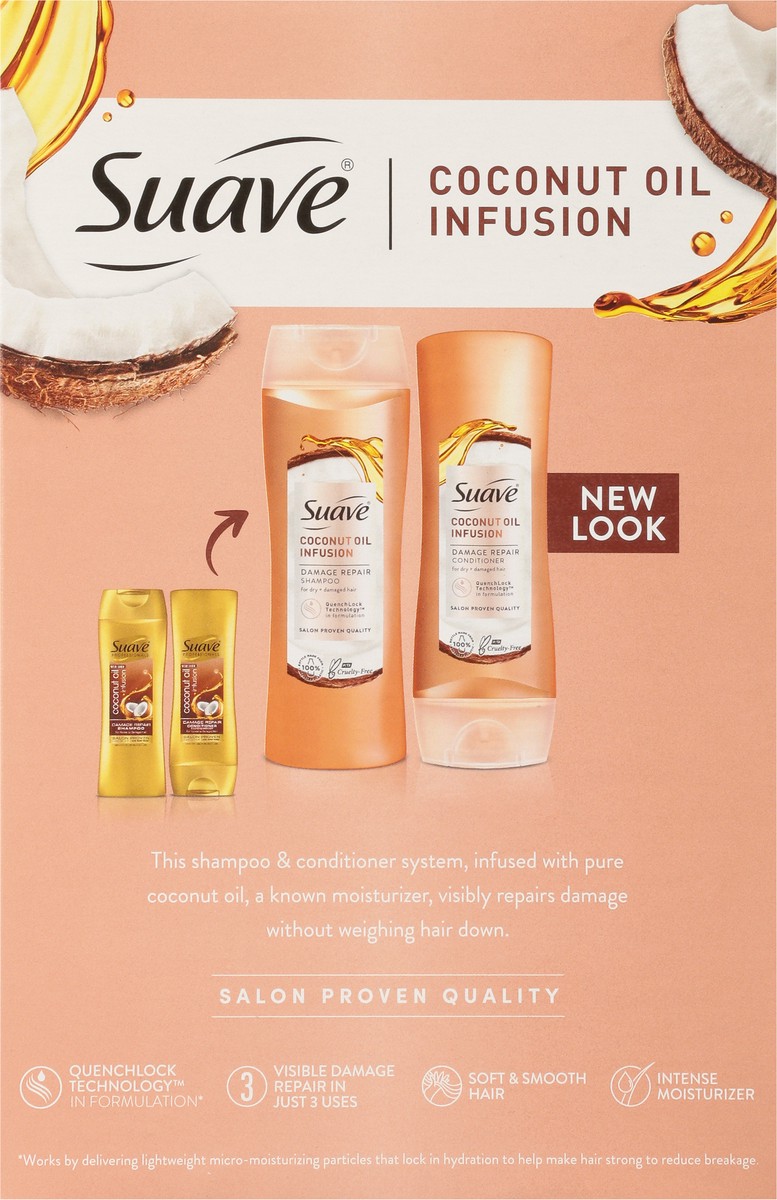 slide 4 of 12, Suave Professionals Coconut Oil Infusion Damage Repair Shampoo & Conditioner - 25.2 fl oz/2ct, 2 ct; 12.6 oz