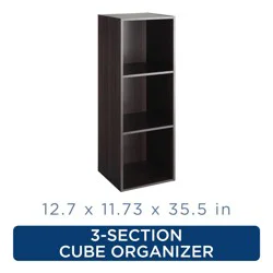 Whitmor 3-Section Cube Organizer - Espresso