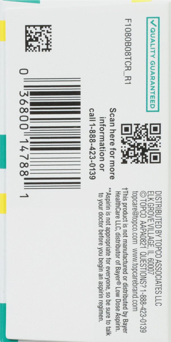 slide 5 of 9, TopCare Health 81 mg Low Dose Aspirin Twin Pack 240 Coated Tablets, 2 pk; 120 ct