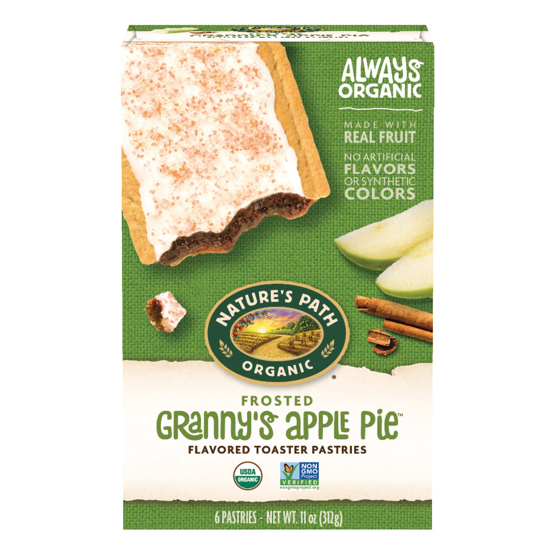 slide 1 of 6, Nature's Path Organic Apple Cinnamon Frosted Toaster Pastries 11oz Box, 11 oz