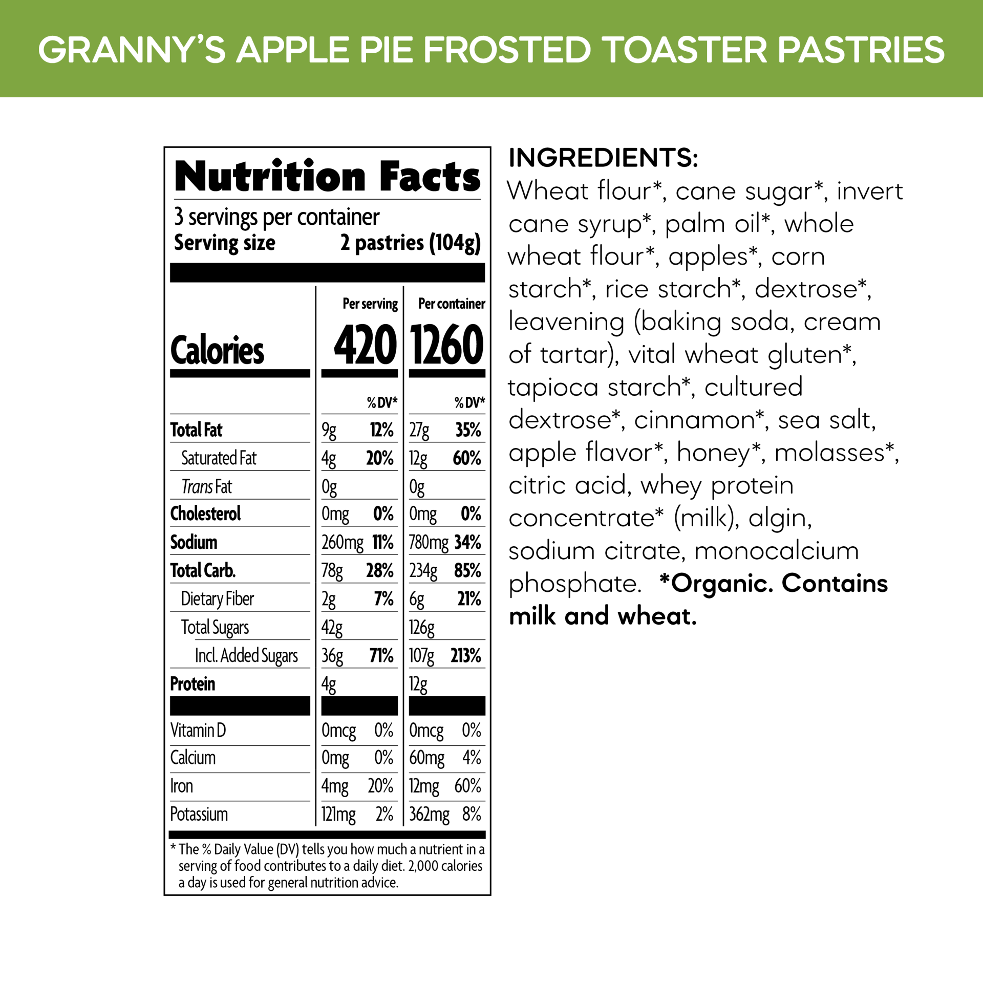 slide 3 of 6, Nature's Path Organic Apple Cinnamon Frosted Toaster Pastries 11oz Box, 11 oz