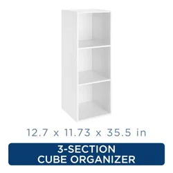 Whitmor 3-Section Cube Organizer - White, 1 ct