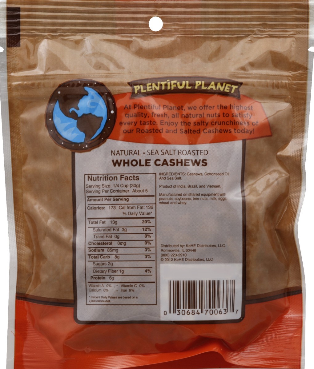 slide 4 of 4, Plentiful Planet Cashews 6 oz, 6 oz