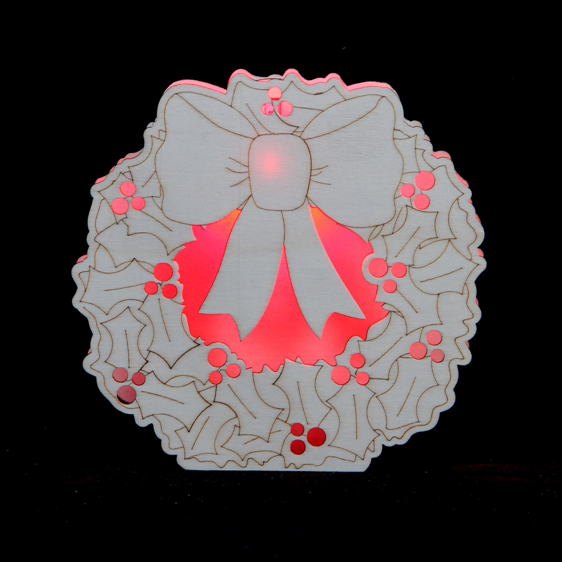 slide 3 of 3, 5.5" Diy Wreath Led Wood Decor By Make Market, 5.5 in x 1.18 in x 5.36 in