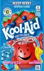 Kool-Aid Unsweetened Mixed Berry Powdered Drink Mix, Caffeine Free, 0.22 oz Packet