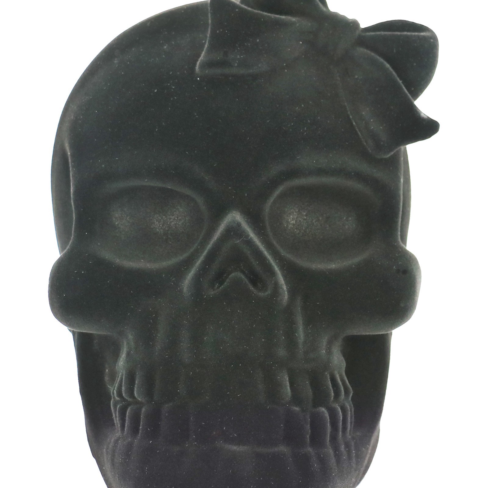 slide 3 of 4, 7.25" Black Flocked Skull Tabletop Decor By Ashland, 7.25 in