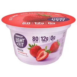 Dannon Light + Fit Strawberry Greek Fat Free Yogurt, Creamy and Delicious Gluten Free Yogurt, 5.3 oz Cup