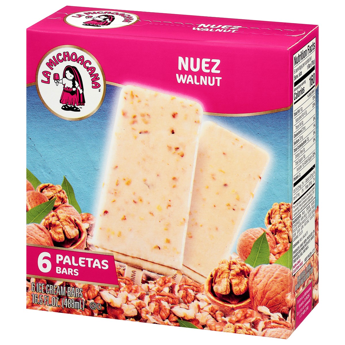 slide 3 of 9, Helados Mexico Walnut Ice Cream Bars 6 ea, 6 ct