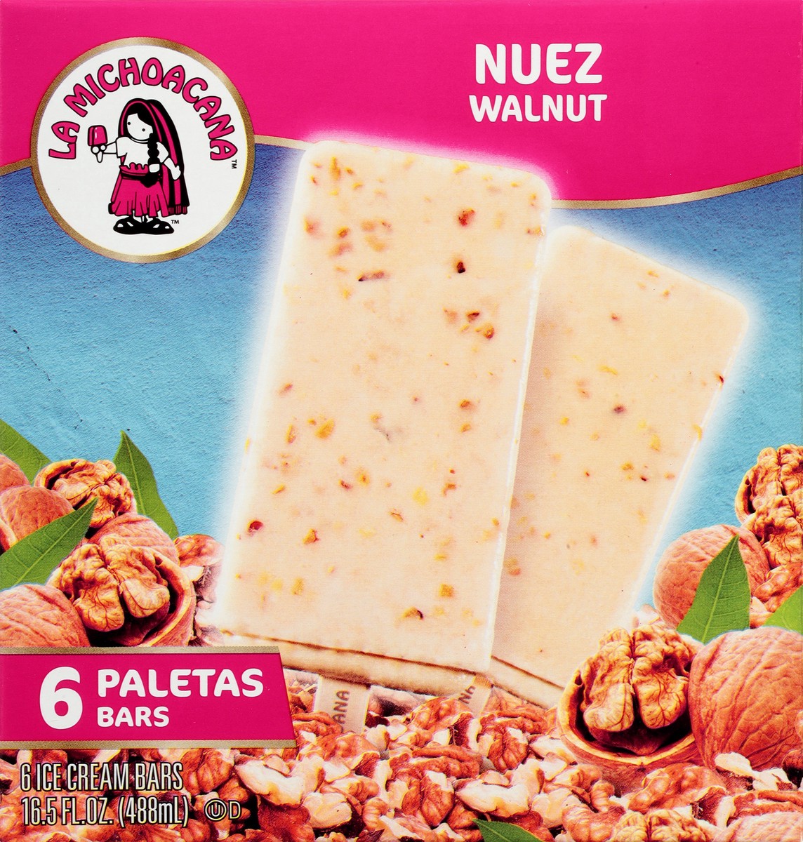 slide 6 of 9, Helados Mexico Walnut Ice Cream Bars 6 ea, 6 ct