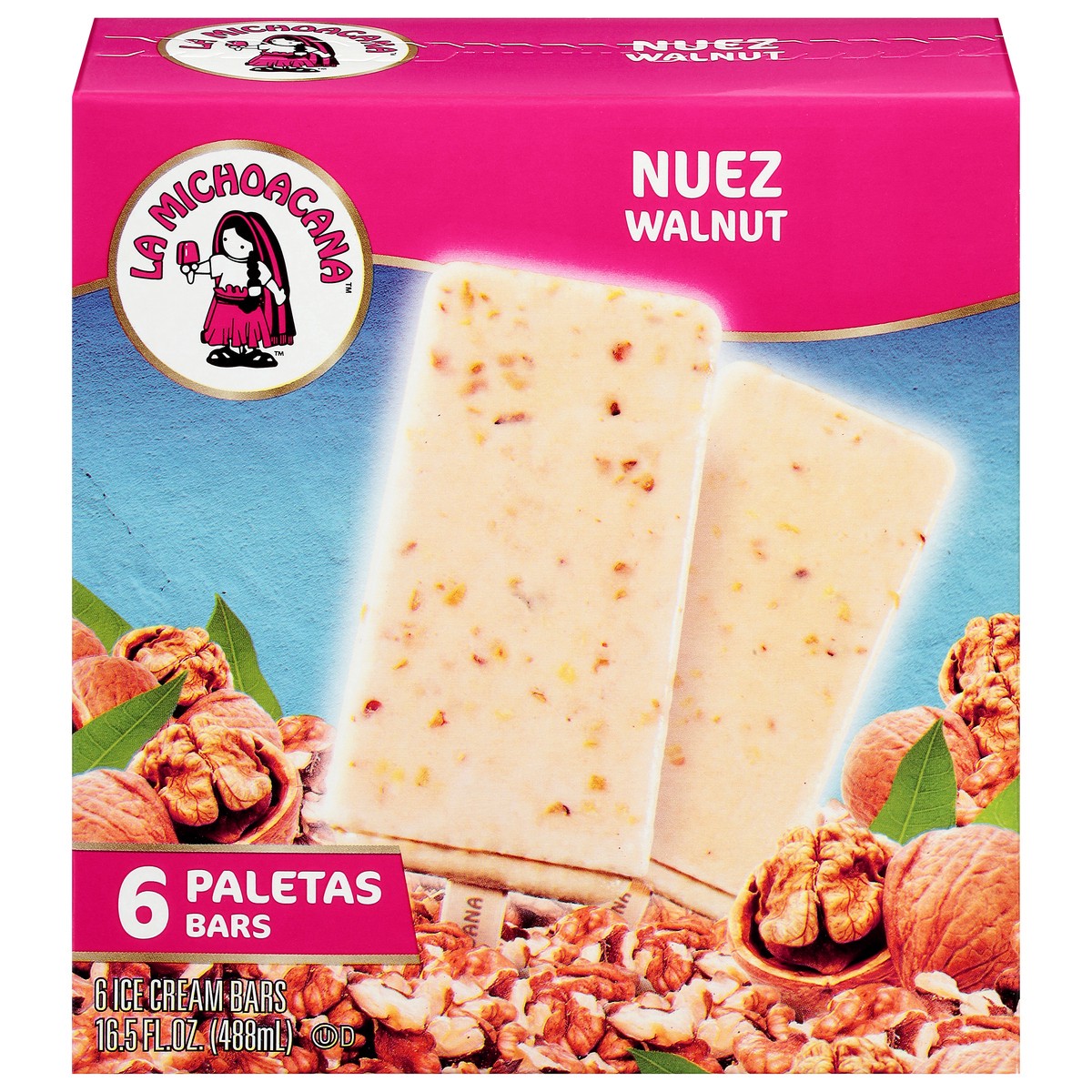slide 1 of 9, Helados Mexico Walnut Ice Cream Bars 6 ea, 6 ct