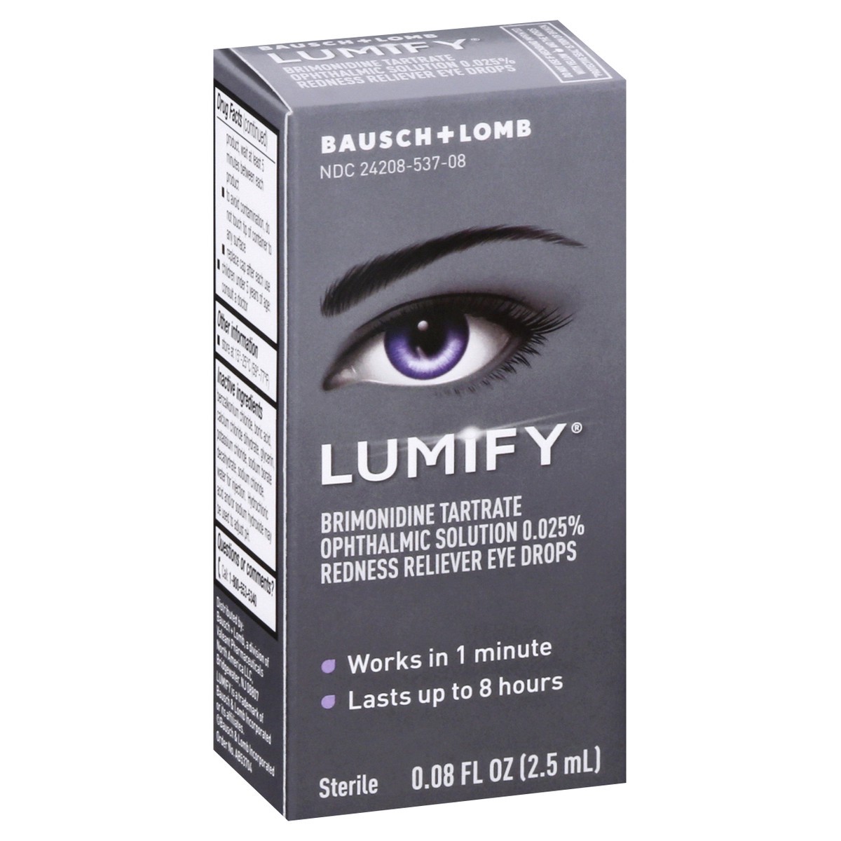 slide 2 of 9, LUMIFY Redness Reliever Eye Drops 0.08 fl oz (2.5 mL), 0.08 fl oz