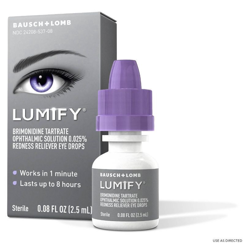 slide 1 of 9, LUMIFY Redness Reliever Eye Drops 0.08 fl oz (2.5 mL), 0.08 fl oz