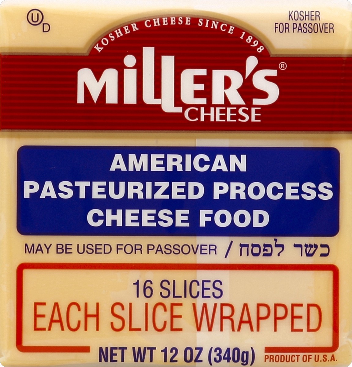 slide 1 of 6, Miller's Cheese Cheese Food 16 ea, 12 oz